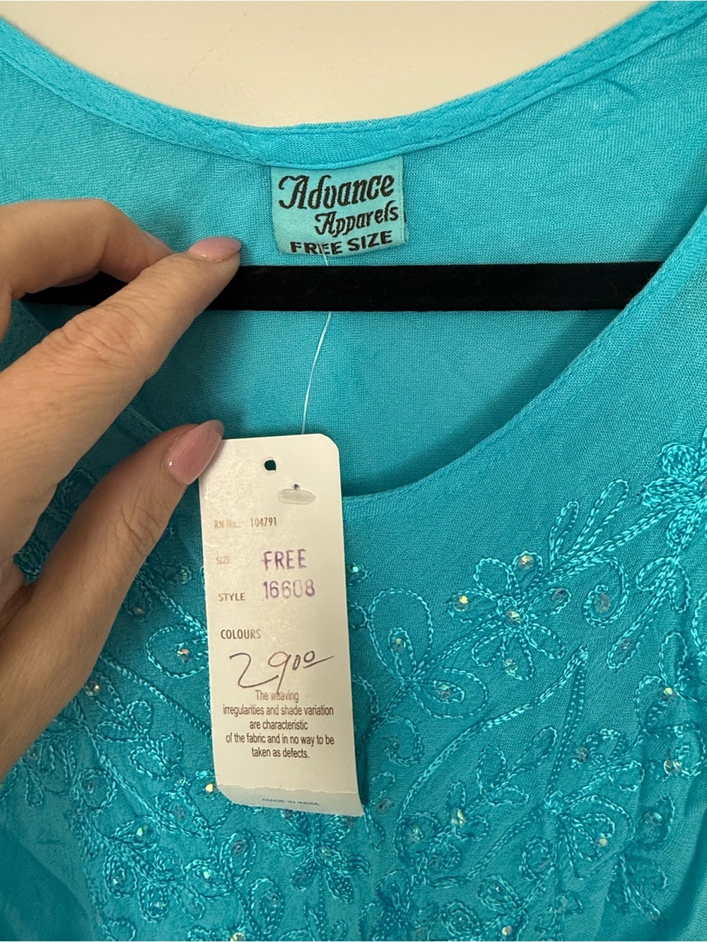 NWT Turquoise Beach Cover Up, One Size - Picture 4 of 5